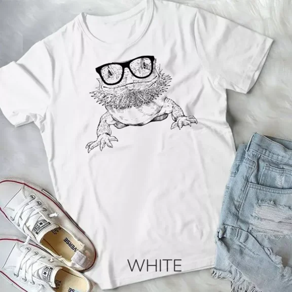 Bearded Dragon Nerdy Glasses Animal Unisex T Shirt Unisex S-5XL Hot Trending Shirt, Vintage Birthday Gift