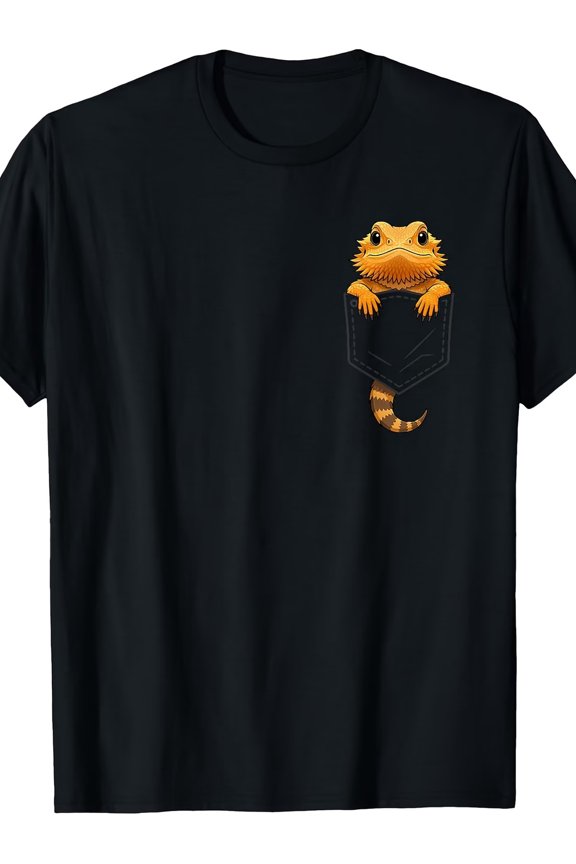 Bearded Dragon Pocket Peeking Reptile T-Shirt