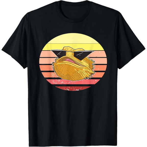 Bearded Dragon Sunglasses Retro Vintage Reptile Animal Lover T-Shirtmen and women can wear, black, white, gifts.S,M,L,XL,2XL,3XL,245XL