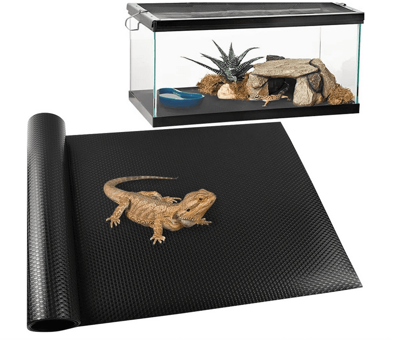 Bearded Dragon Tank Accessory, Reptile Terrarium Carpet Substrate for Leopard Gecko, Lizard, Iguana, Snake, Tortoise, Non-Adhesive Reptile Habitat Bedding