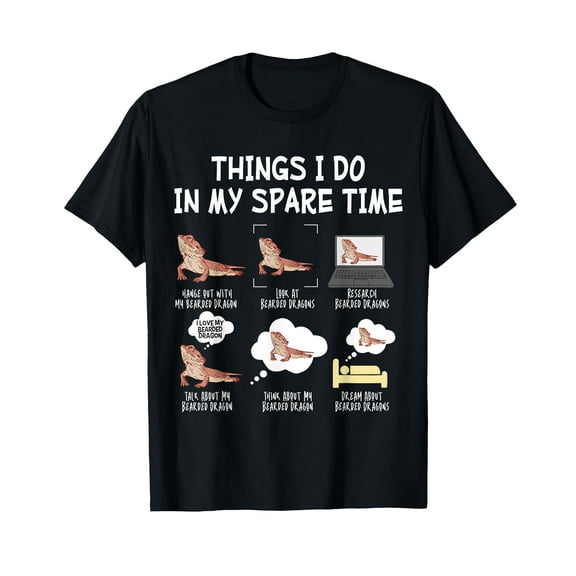 Bearded Dragon Things I Do In My Spare Time Funny Lizard T-Shirt