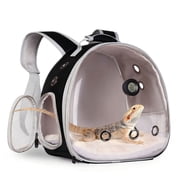 Bearded Dragon Travel Backpack Carrier with Reptile Thermometer and Humidity Gauge Lizard Travel Cage Space Capsule Clear Bubble Window Astronaut Reptile Carrier Bag for Ball Python