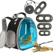 Bearded Dragon Travel Backpack with Harness and Leash Set,Lizard Backpack Travel Carrier,Space Capsule Clear Bubble Window Astronaut Reptile Carrier Backpack, A