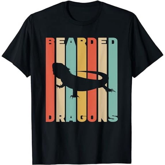Bearded Dragon Vintage Sunset Retro Style Lizard Reptile T-Shirt