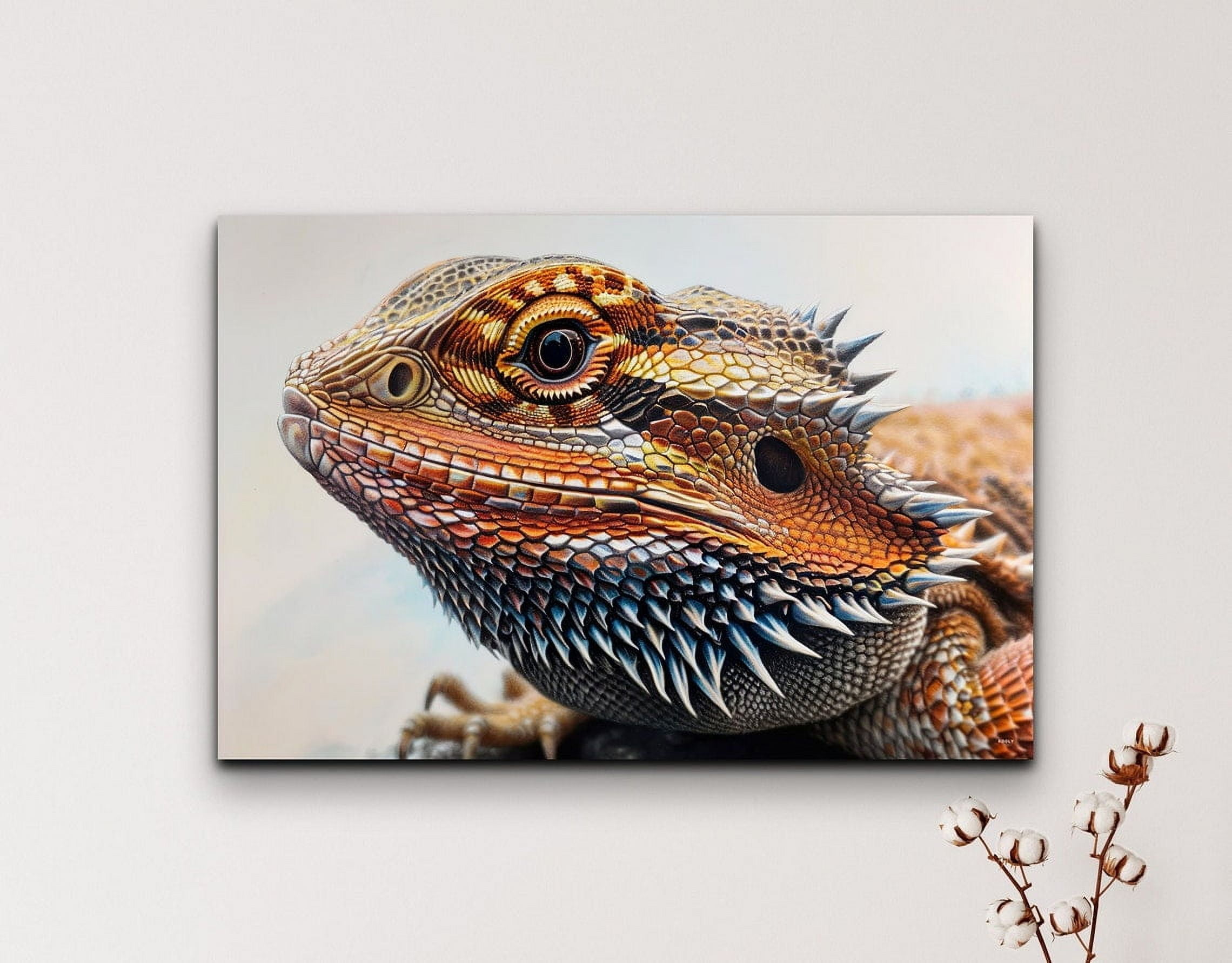 Bearded Dragon Wall Art Print, Lizard, Reptile Decor, Dragon Art ...