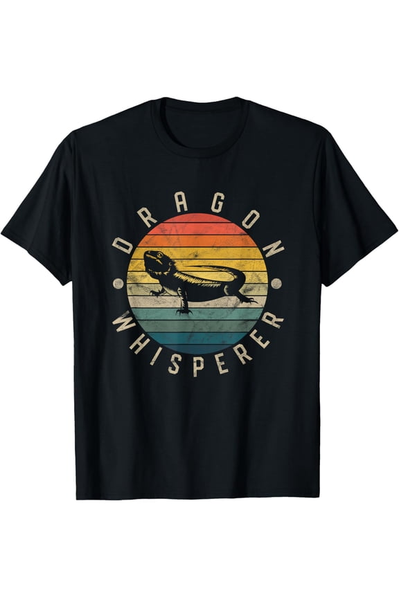 Bearded Dragon Whisperer Vintage Sunset Lizard Reptile T-Shirt