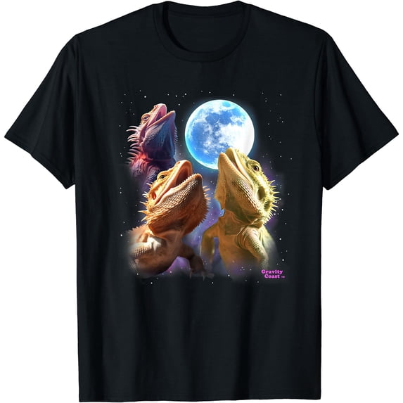 Bearded Dragons Howling At The Moon Pet Tiny Dinosaurs Classic Theme ...