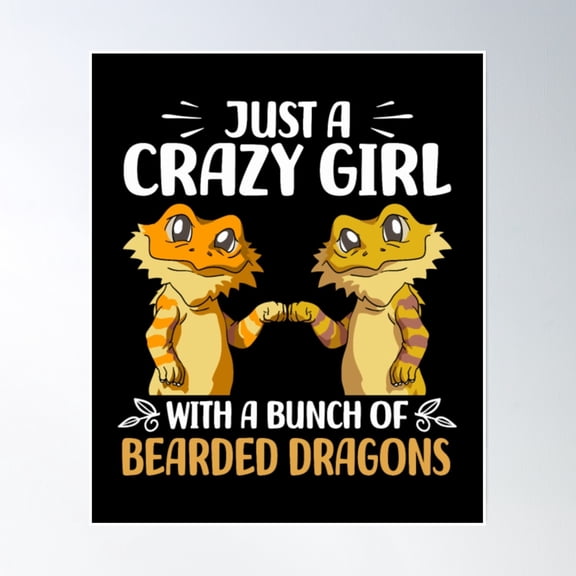 Bearded Dragons Reptiles Pets Animals Pet Poster Wall Art, Modern Wall Decor, 12x18 UNFRAMED