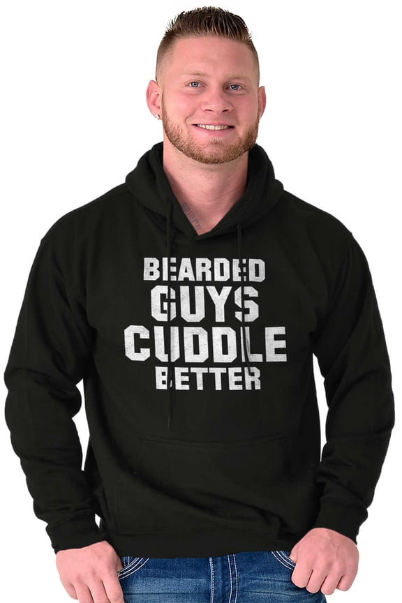Bearded Guys Cuddle Better Flirting Hoodie Hooded Sweatshirt Men Brisco Brands M