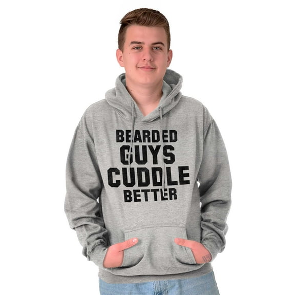 Bearded Guys Cuddle Better Flirting Hoodie Hooded Sweatshirt Men Brisco Brands S