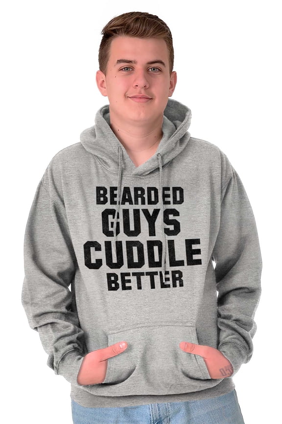 Bearded Guys Cuddle Better Flirting Hoodie Hooded Sweatshirt Men Brisco Brands S