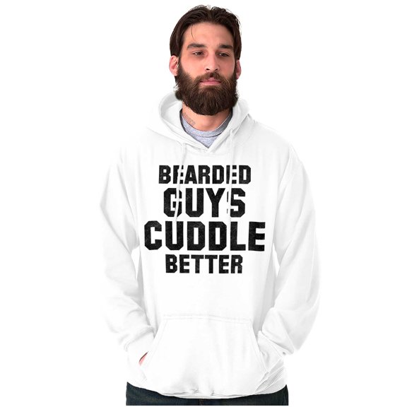 Bearded Guys Cuddle Better Flirting Men's Big & Tall Graphic Hoodie Brisco Brands 3X