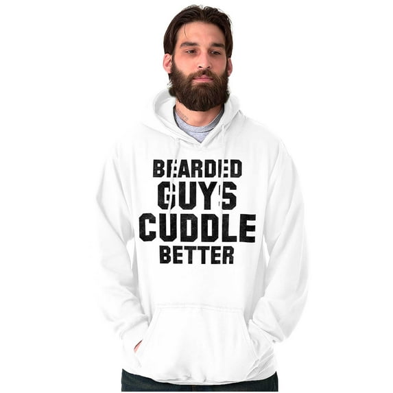 Bearded Guys Cuddle Better Flirting Men's Big & Tall Graphic Hoodie Brisco Brands 4X