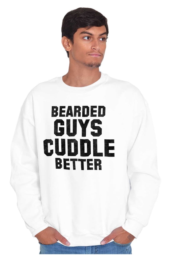 Bearded Guys Cuddle Better Flirting Men's Crewneck Sweatshirt Brisco Brands S