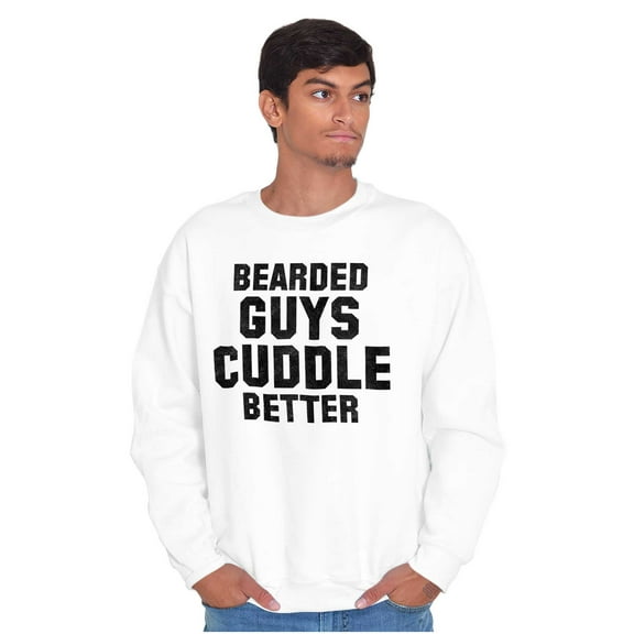 Bearded Guys Cuddle Better Flirting Men's Crewneck Sweatshirt Brisco Brands S