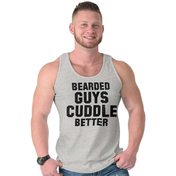 Bearded Guys Cuddle Better Flirting Tank Top Sleeveless Tee Men Brisco Brands L