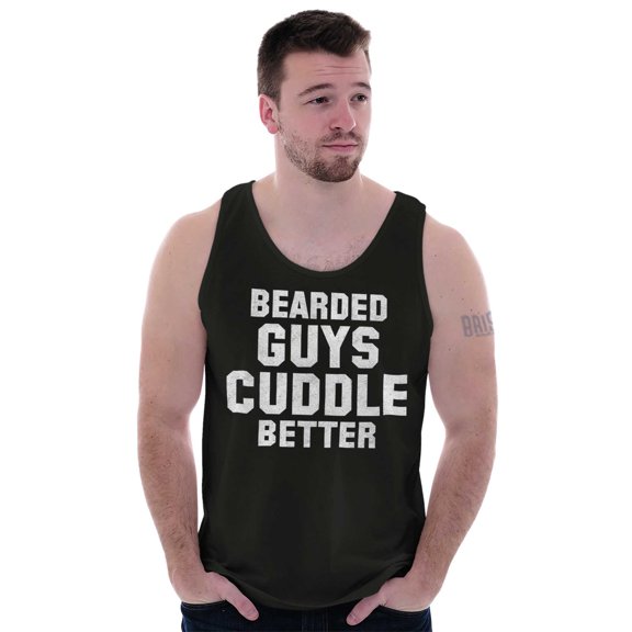 Bearded Guys Cuddle Better Flirting Tank Top Sleeveless Tee Men Brisco Brands S