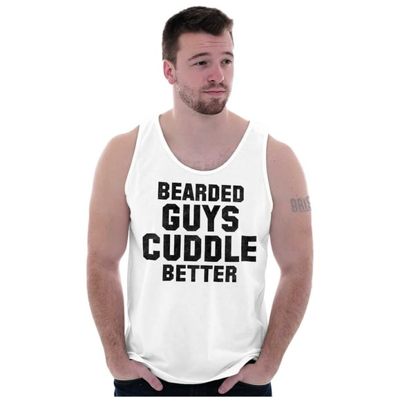 Bearded Guys Cuddle Better Flirting Tank Top Sleeveless Tee Men Brisco Brands S