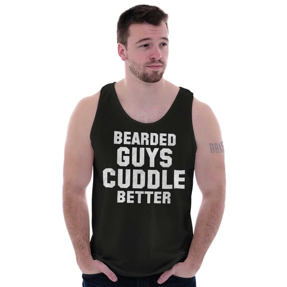 Bearded Guys Cuddle Better Flirting Tank Top Sleeveless Tee Men Brisco Brands X