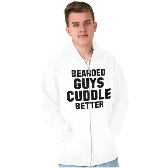 Bearded Guys Cuddle Better Flirting Zip Hoodie Sweatshirt Men Brisco Brands S