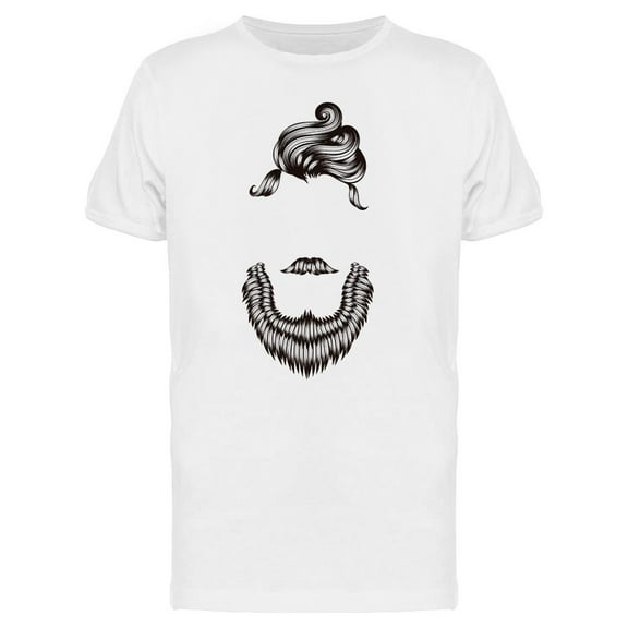 Bearded Hipster Design T-Shirt Men -Image by Shutterstock, Male Small