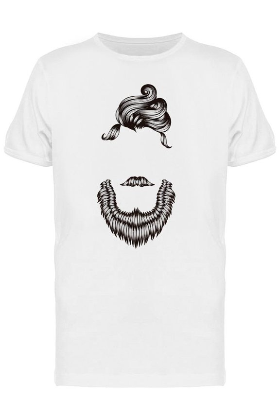 Bearded Hipster Design T-Shirt Men -Image by Shutterstock, Male Small