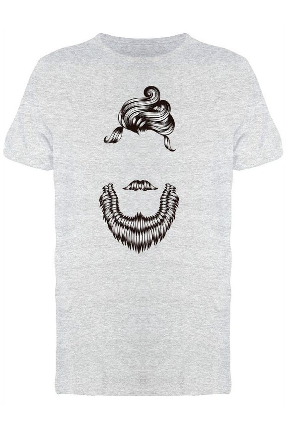 Bearded Hipster Design T-Shirt Men -Image by Shutterstock, Male Small