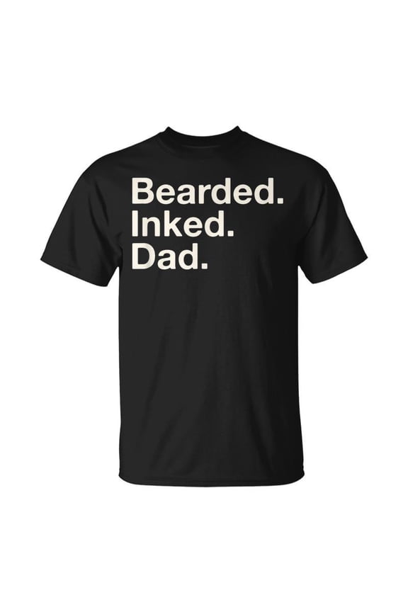 Bearded Inked Dad Fathers Day Tattoo Lover Love Tattooed TShirt