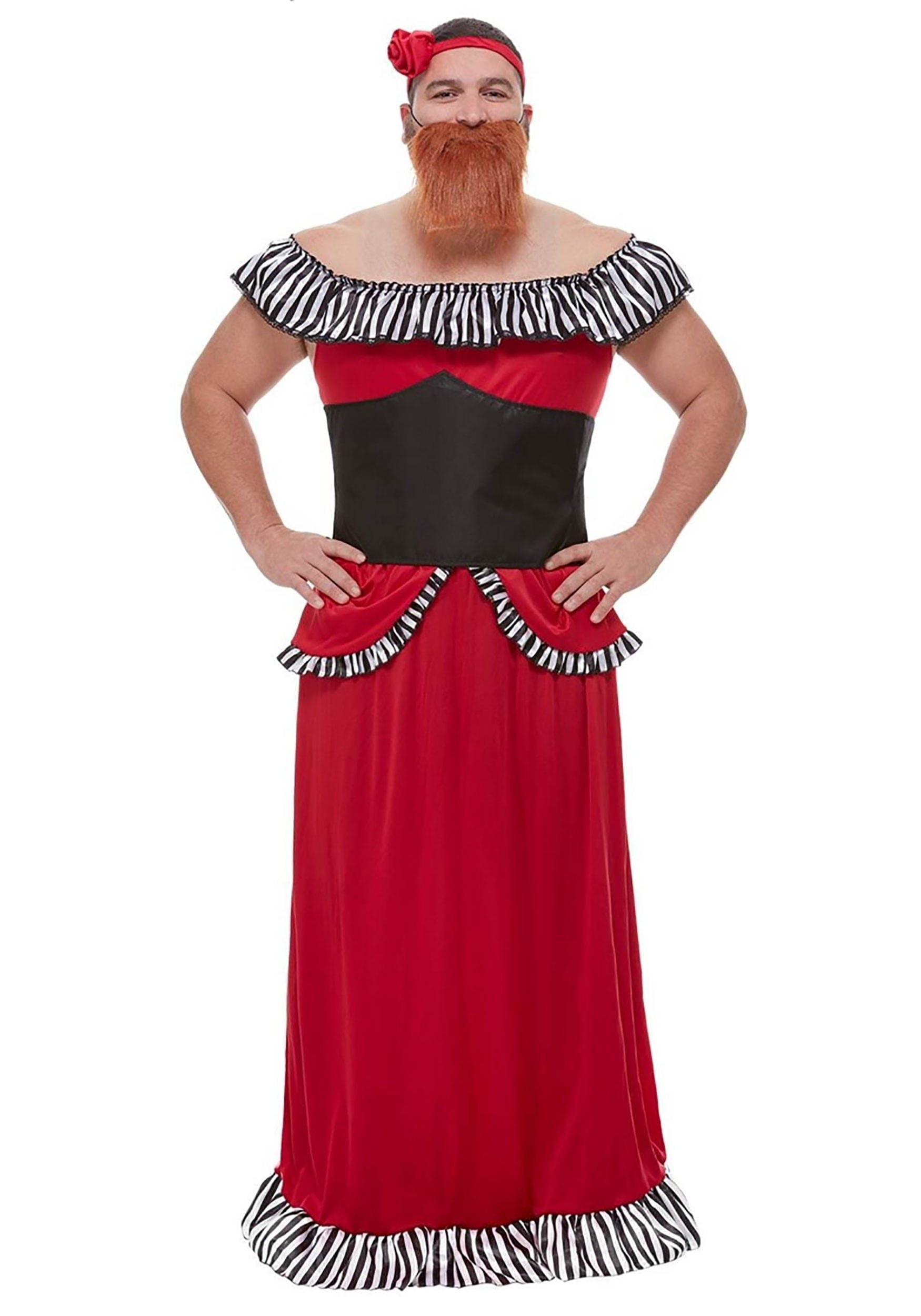 Bearded Lady Costume Adult Red Bearded Lady Costume Adult Red