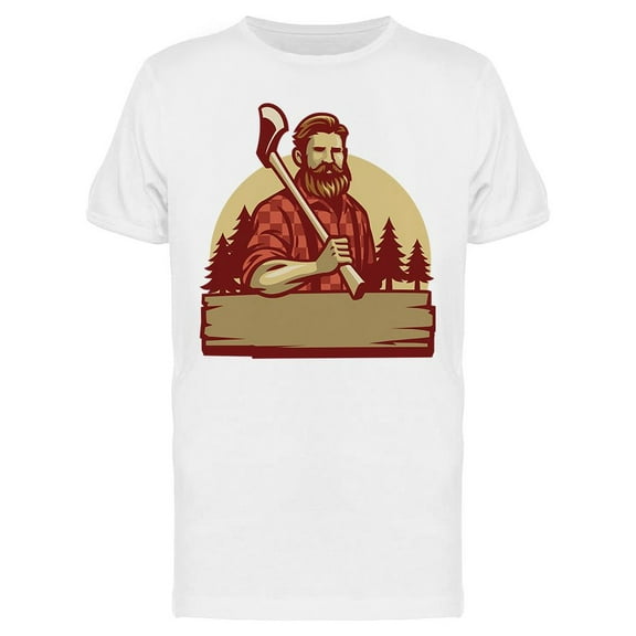 Bearded Lumberjack Design T-Shirt Men -Image by Shutterstock, Male Large