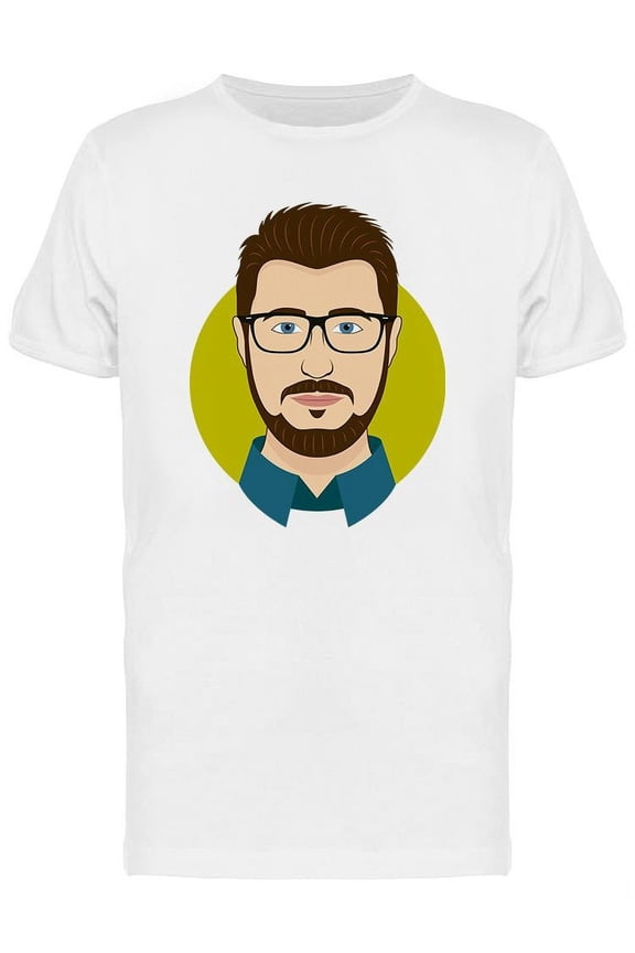 Bearded Man Avatar T-Shirt Men -Image by Shutterstock, Male Large