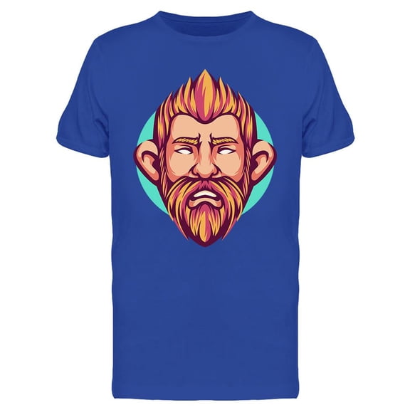 Bearded Man Cartoon T-Shirt Men -Image by Shutterstock, Male 3X-Large