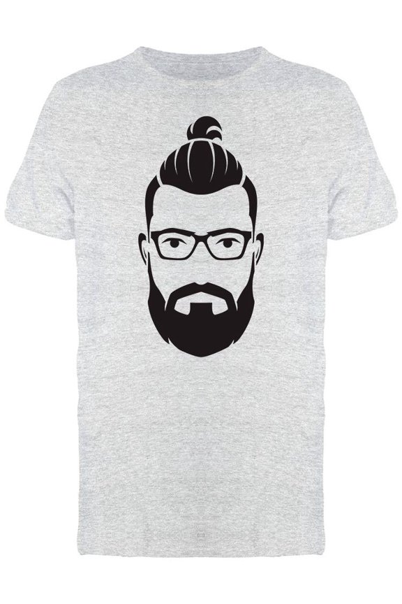 Bearded Man Face Drawing T-Shirt Men -Image by Shutterstock, Male Large