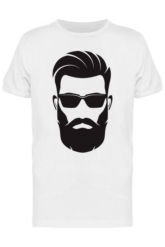 Bearded Man Face Graphic T-Shirt Men -Image by Shutterstock, Male Large