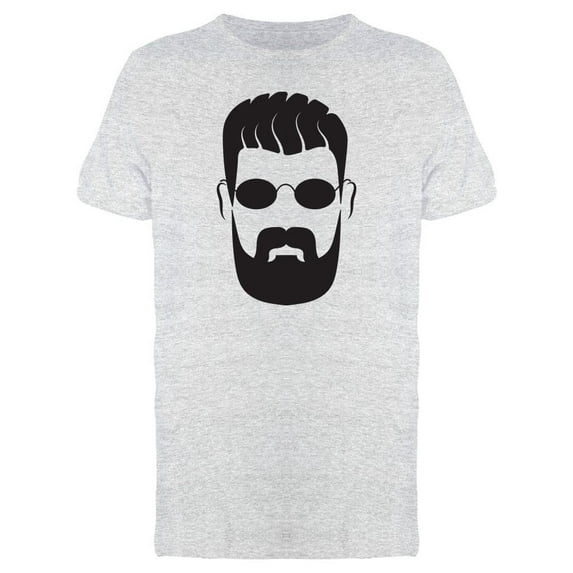 Bearded Man Face Silhouette T-Shirt Men -Image by Shutterstock, Male XX-Large