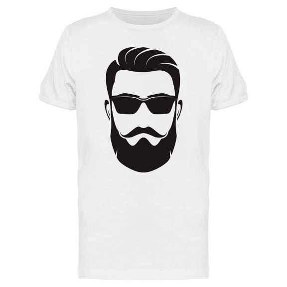 Bearded Man Face Sketch Graphic T-Shirt Men -Image by Shutterstock, Male Small