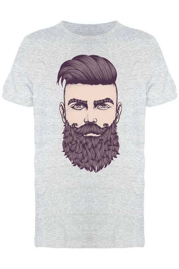 Bearded Man Full Face T-Shirt Men -Image by Shutterstock, Male Large