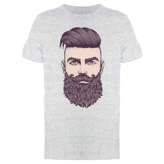 Bearded Man Full Face  T-Shirt Men -Image by Shutterstock, Male Medium