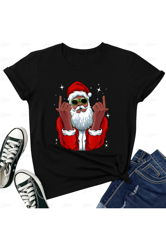 Bearded Man Red Suit Shades Holiday Unisex T-Shirt up to size 5XL