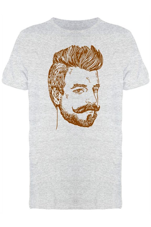 Bearded Man Sketch T-Shirt Men -Image by Shutterstock, Male x-Large