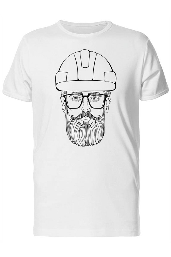 Bearded Man With A Helmet T-Shirt Men -Image by Shutterstock, Male Medium