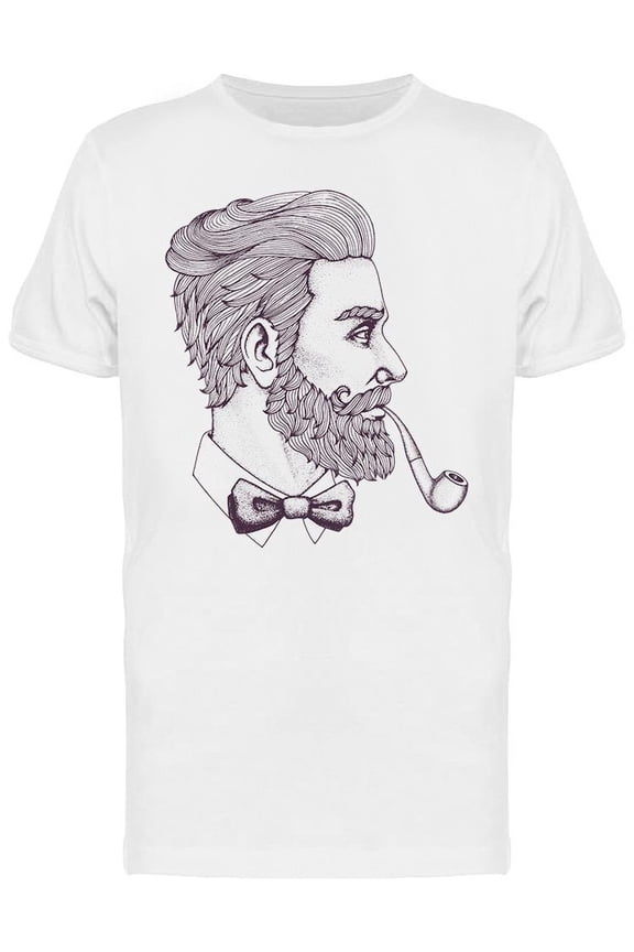 Bearded Man With Pipe T-Shirt Men -Image by Shutterstock, Male Large