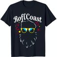 Bearded Man in Sunglasses & Santa Hat Graphic TShirt Roff Design on