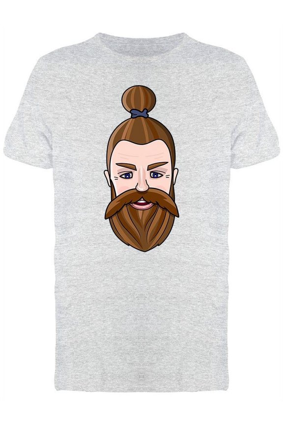 Bearded Man's Face T-Shirt Men -Image by Shutterstock, Male Large