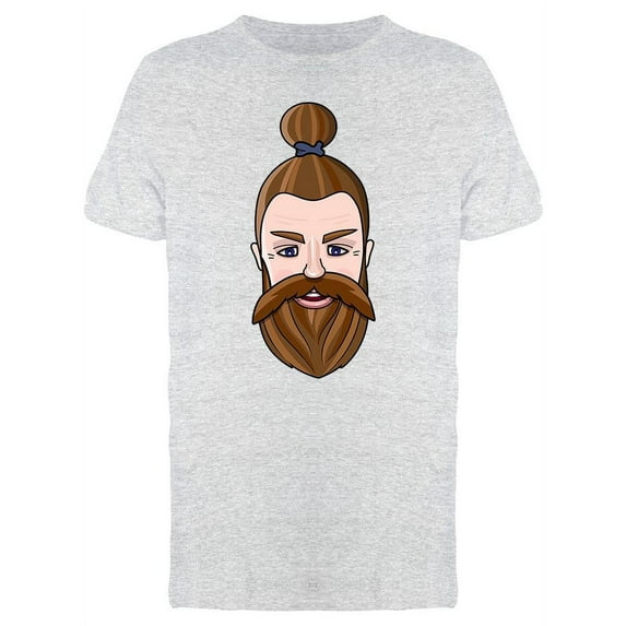 Bearded Man's Face T-Shirt Men -Image by Shutterstock, Male Small