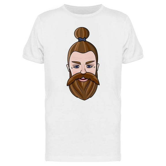 Bearded Man's Face T-Shirt Men -Image by Shutterstock, Male Small