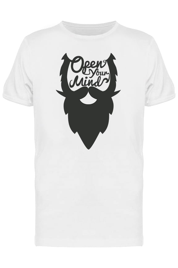 Bearded Man's Head Knowledge T-Shirt Men -Image by Shutterstock, Male Small