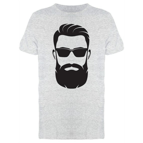 Bearded Man's Serious Face T-Shirt Men -Image by Shutterstock, Male Medium