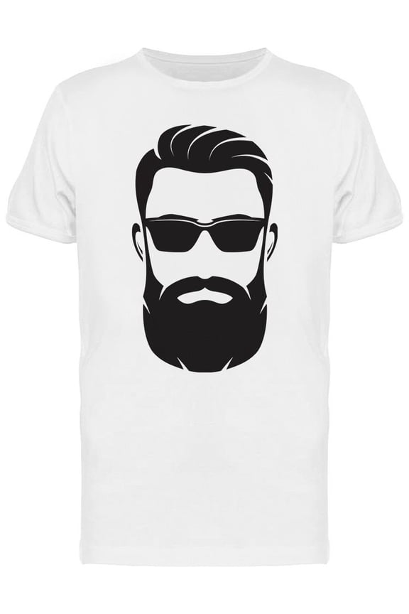 Bearded Man's Serious Face T-Shirt Men -Image by Shutterstock, Male Small