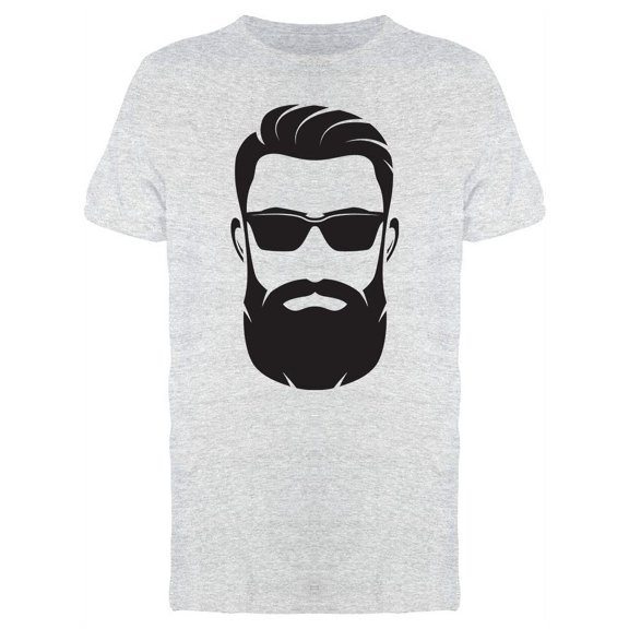 Bearded Man's Serious Face T-Shirt Men -Image by Shutterstock, Male x-Large